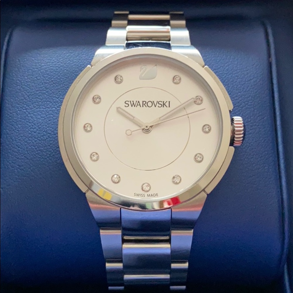 Swarovski City Watch Rhodium toned